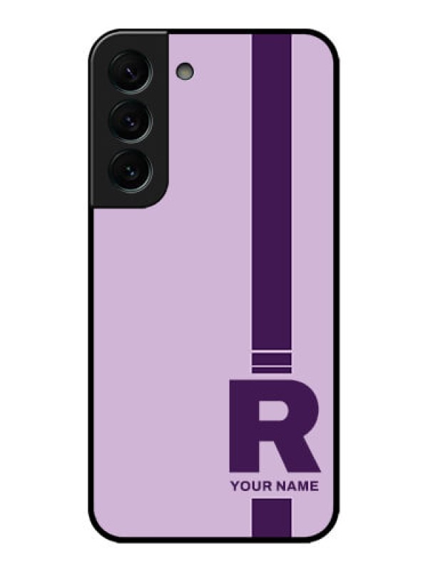 Custom Galaxy S22 Plus 5G Custom Metal Phone CaseSimple Dual Tone Stripe With Name Design
