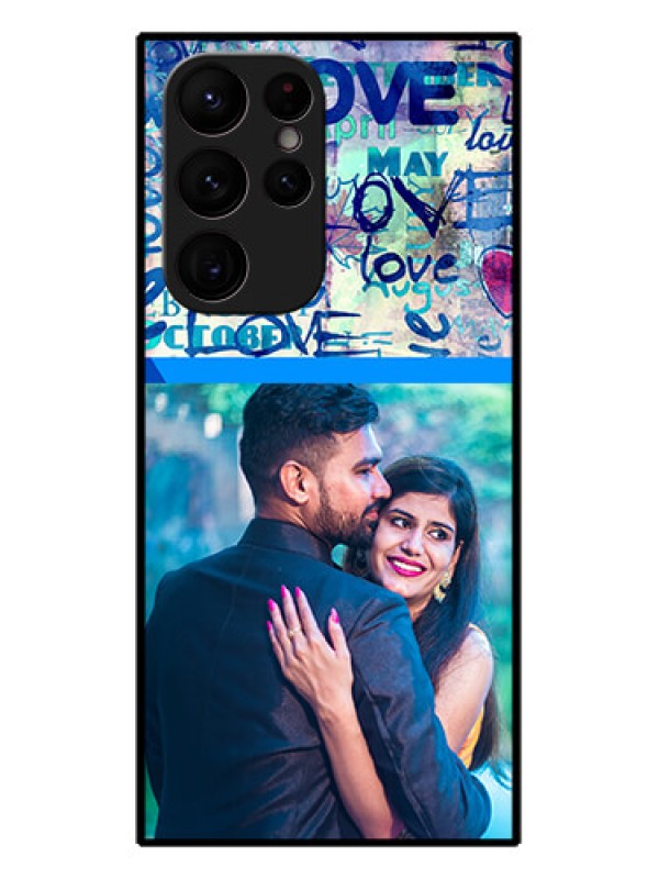 Custom Galaxy S22 Ultra 5G Custom Metal Phone CaseColorful Love Design