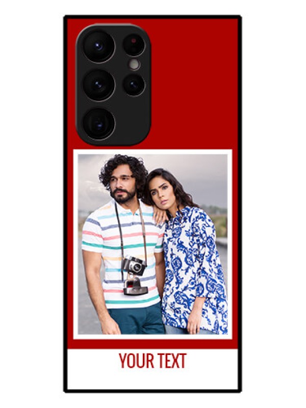 Custom Galaxy S22 Ultra 5G Custom Metal Phone CaseRed Color Design
