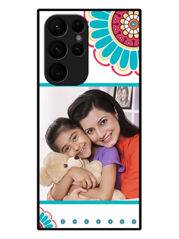 Custom Galaxy S22 Ultra 5G Custom Metal Phone CaseFlower Design