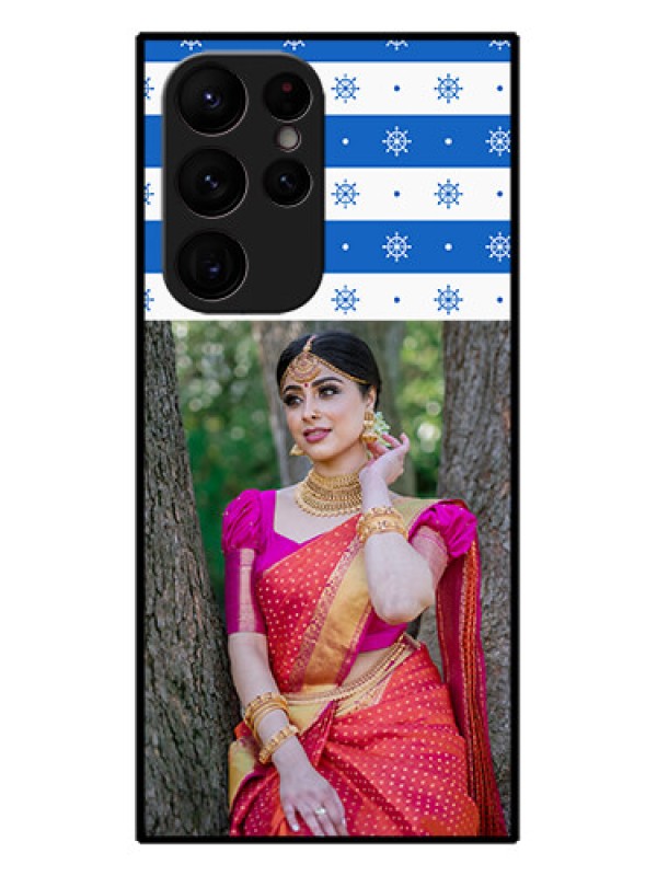 Custom Galaxy S22 Ultra 5G Custom Metal Phone CaseSnow Pattern Design