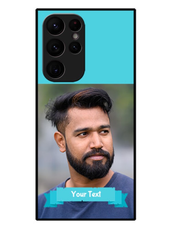 Custom Galaxy S22 Ultra 5G Custom Metal Phone CaseBlue Color Design