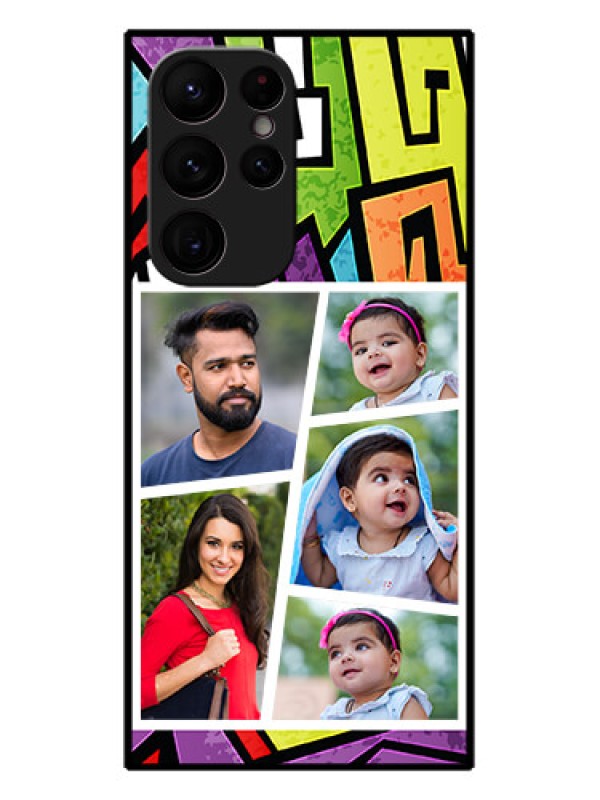 Custom Galaxy S22 Ultra 5G Custom Metal Phone CaseGraffiti Pattern Design