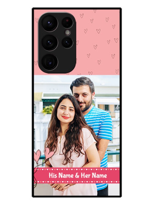 Custom Galaxy S22 Ultra 5G Custom Metal Phone CaseLove Design Peach Color