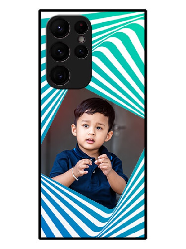 Custom Galaxy S22 Ultra 5G Custom Metal Phone CaseAbstract Spiral Design