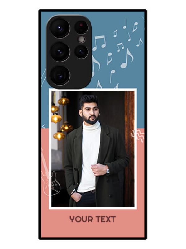 Custom Galaxy S22 Ultra 5G Custom Metal Phone CaseWith Color Musical Note Design