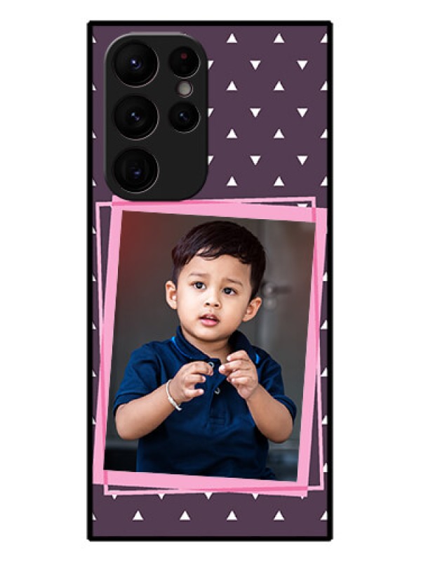 Custom Galaxy S22 Ultra 5G Custom Metal Phone CaseTriangle Pattern Dotted Design