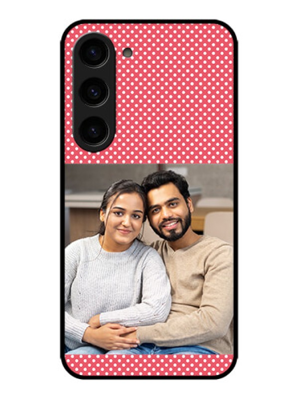 Custom Galaxy S23 5G Custom Metal Phone CaseWhite Dotted Design