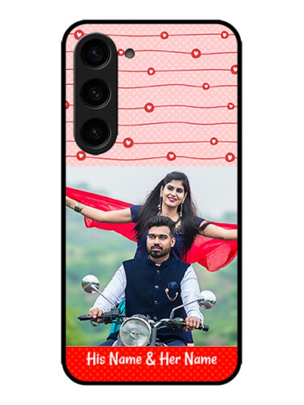 Custom Galaxy S23 5G Custom Metal Phone CaseRed Pattern Case Design