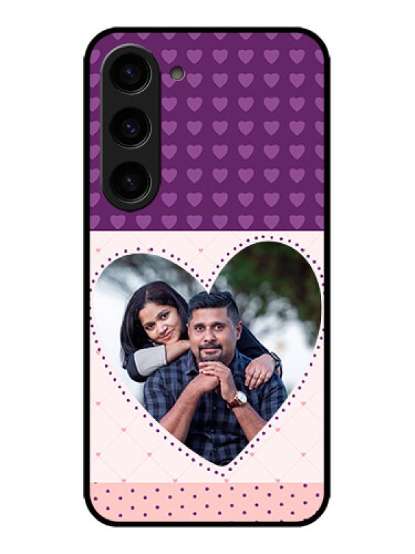 Custom Galaxy S23 5G Custom Metal Phone CaseViolet Love Dots Design