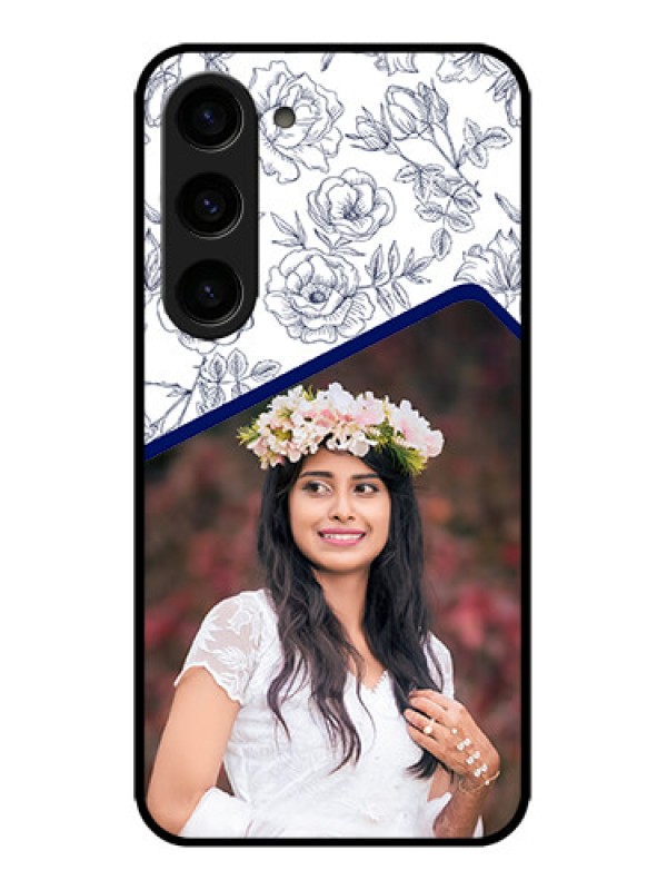 Custom Galaxy S23 5G Custom Metal Phone CaseClassy Floral Design