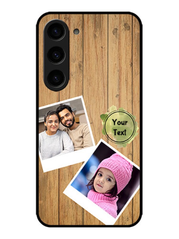 Custom Galaxy S23 5G Custom Metal Phone CaseWooden Texture Design