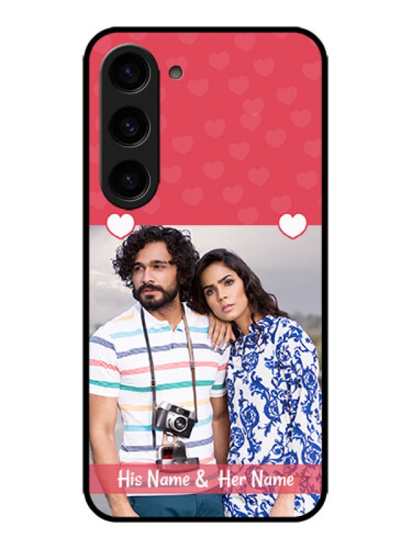 Custom Galaxy S23 5G Custom Metal Phone CaseSimple Love Design