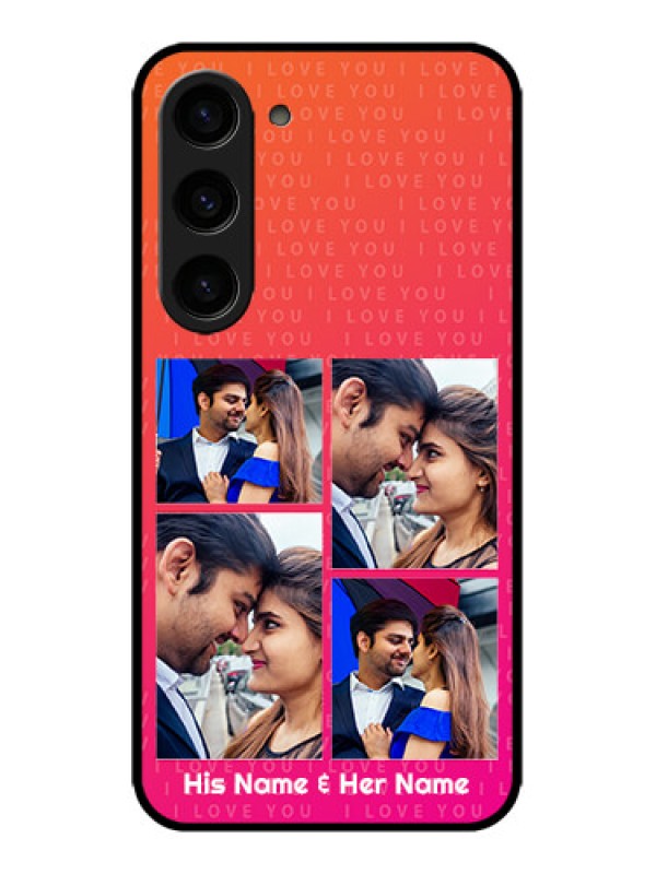 Custom Galaxy S23 5G Custom Metal Phone CaseI Love You Pink Design