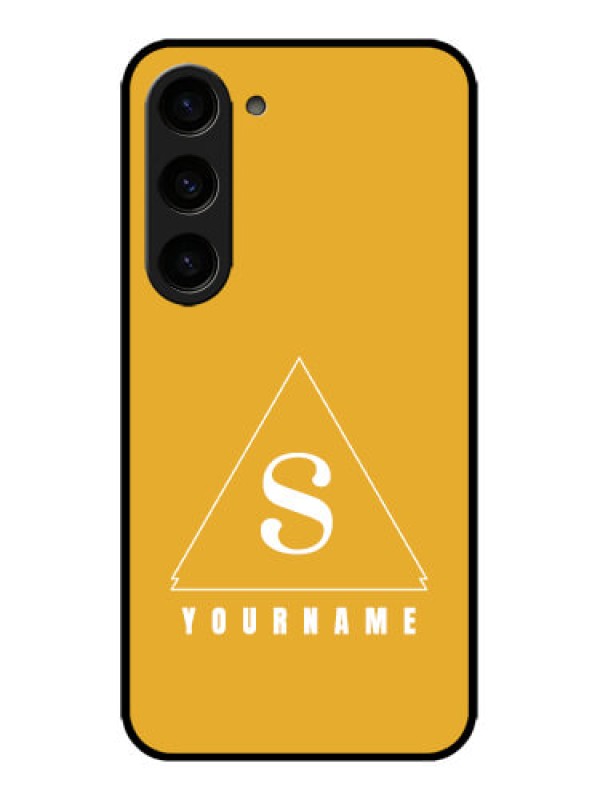 Custom Galaxy S23 5G Custom Metal Phone CaseSimple Triangle Design