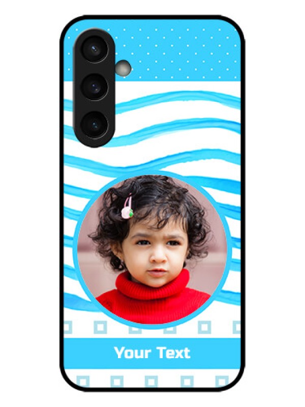 Custom Galaxy S23 FE 5G Custom Metal Phone CaseSimple Blue Case Design