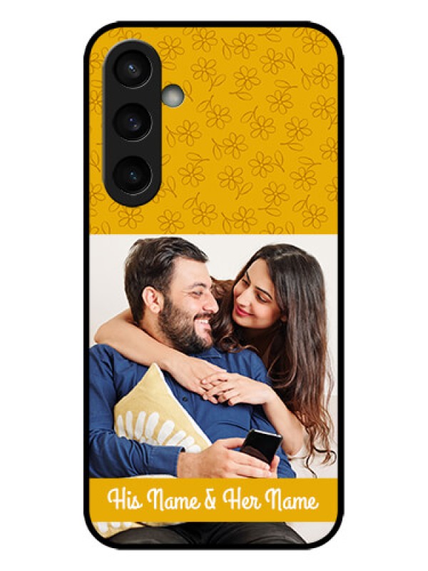 Custom Galaxy S23 FE 5G Custom Metal Phone CaseYellow Floral Design