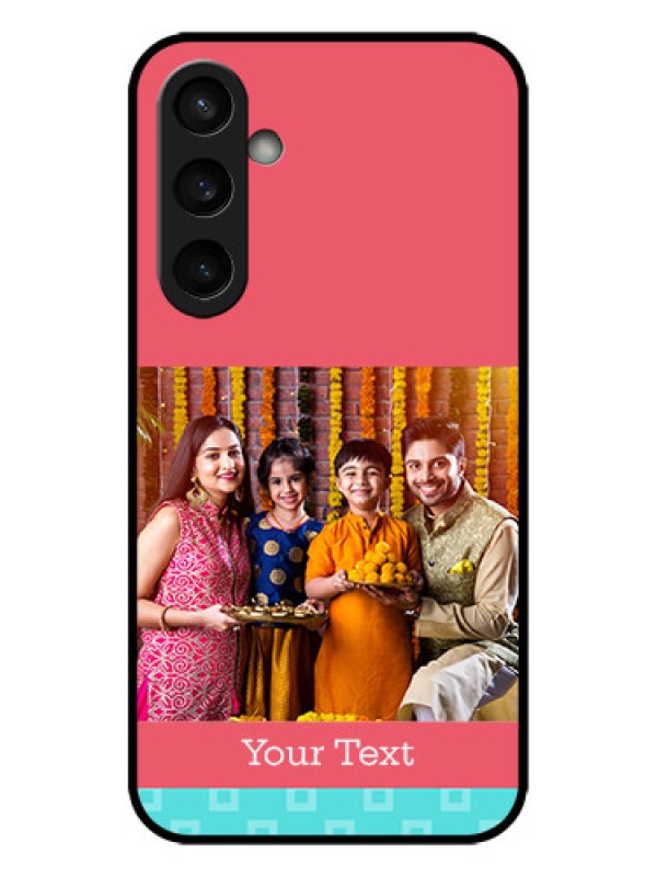 Custom Galaxy S23 FE 5G Custom Metal Phone CasePeach and Blue Color Design