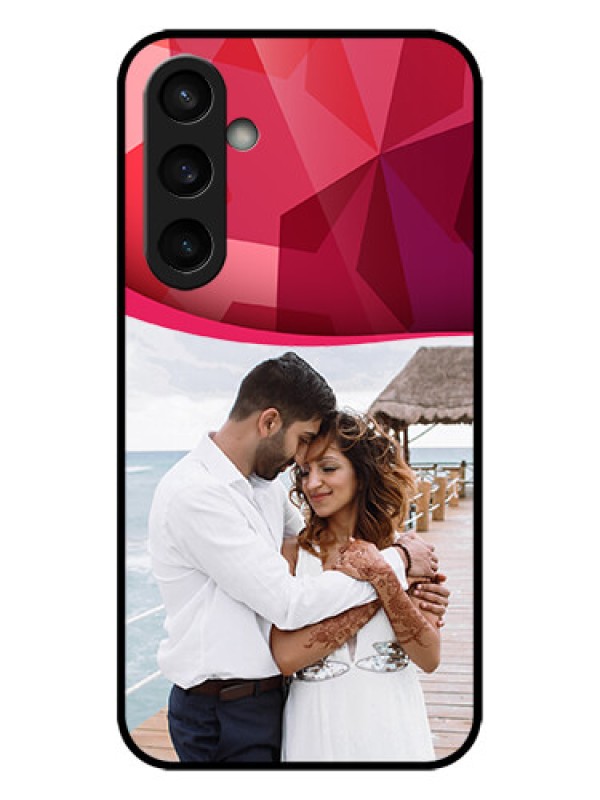 Custom Galaxy S23 FE 5G Custom Metal Phone CaseRed Abstract Design