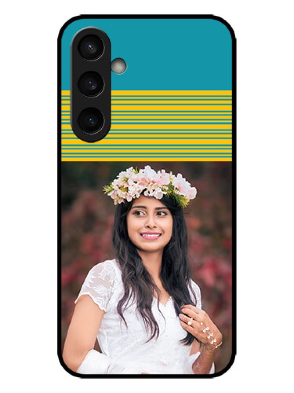 Custom Galaxy S23 FE 5G Custom Metal Phone CaseYellow and Blue Design