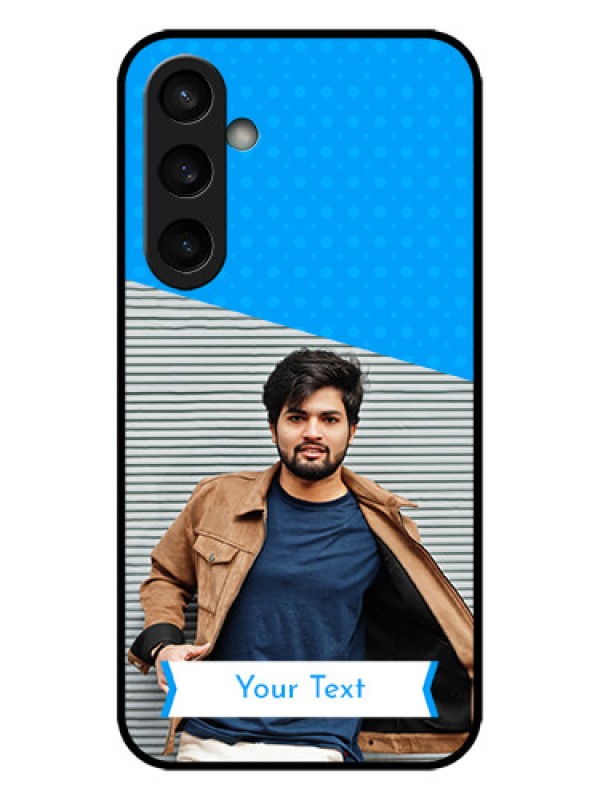 Custom Galaxy S23 FE 5G Custom Metal Phone CaseSimple Blue Color Design