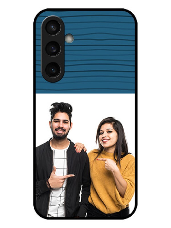 Custom Galaxy S23 FE 5G Custom Metal Phone CaseBlue Pattern Cover Design