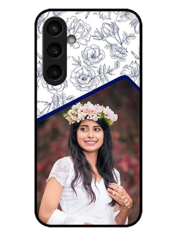 Custom Galaxy S23 FE 5G Custom Metal Phone CaseClassy Floral Design