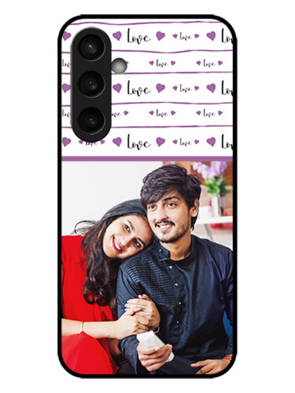 Custom Galaxy S23 FE 5G Custom Metal Phone CaseCouples Heart Design