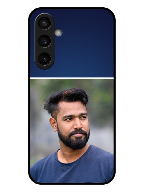 Custom Galaxy S23 FE 5G Custom Metal Phone CaseSimple Royal Blue Design