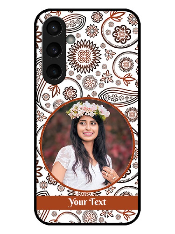 Custom Galaxy S23 FE 5G Custom Metal Phone CaseAbstract Flower Design