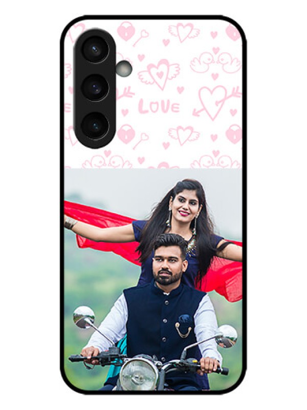 Custom Galaxy S23 FE 5G Custom Metal Phone CasePink Flying Heart Design