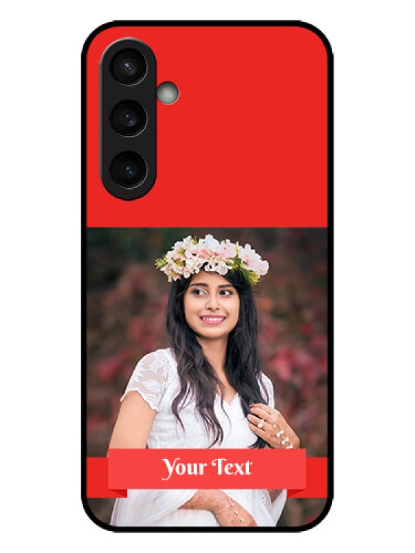 Custom Galaxy S23 FE 5G Custom Metal Phone CaseSimple Red Color Design