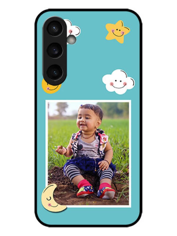 Custom Galaxy S23 FE 5G Custom Metal Phone CaseSmiley Kids Stars Design