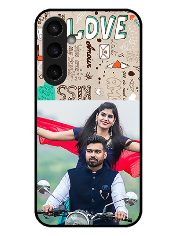 Custom Galaxy S23 FE 5G Custom Metal Phone CaseLove Doodle Pattern