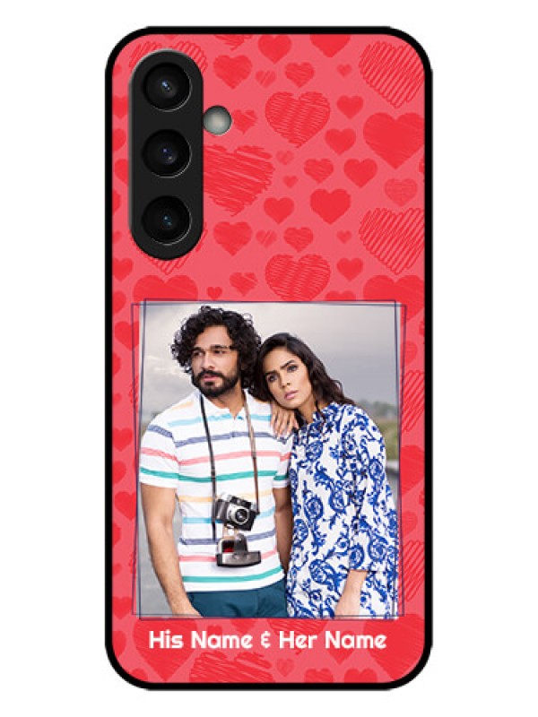 Custom Galaxy S23 FE 5G Custom Metal Phone CaseWith Red Heart Symbols Design