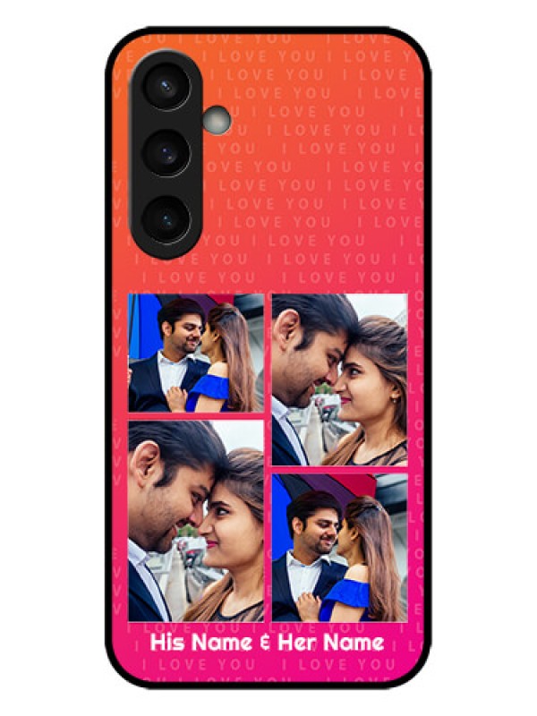 Custom Galaxy S23 FE 5G Custom Metal Phone CaseI Love You Pink Design