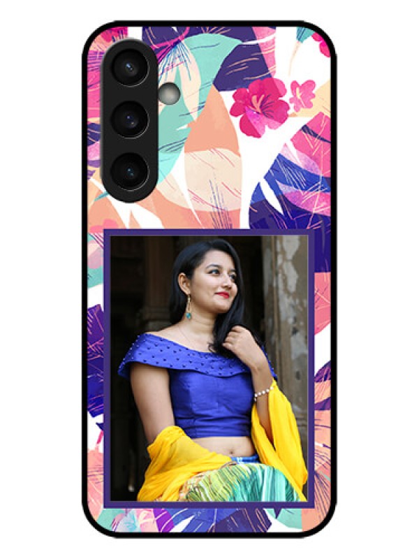 Custom Galaxy S23 FE 5G Custom Metal Phone CaseAbstract Floral Design