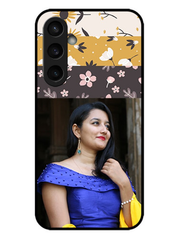 Custom Galaxy S23 FE 5G Custom Metal Phone CaseStylish Floral Design