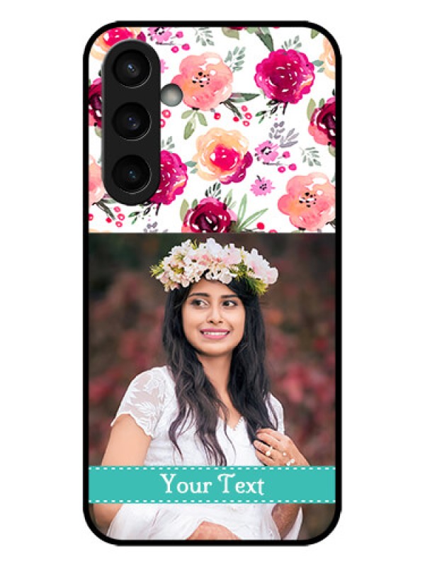 Custom Galaxy S23 FE 5G Custom Metal Phone CaseWater Colors Floral Design