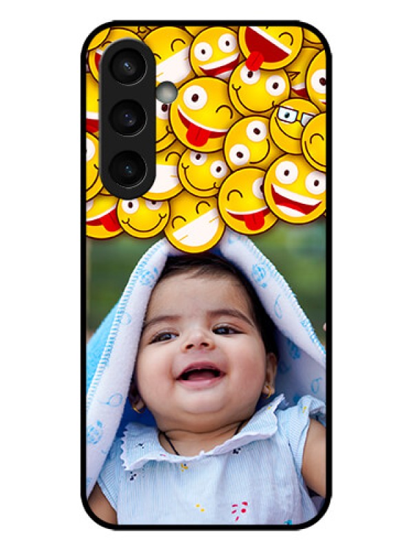 Custom Galaxy S23 FE 5G Custom Metal Phone CaseWith Smiley Emoji Design