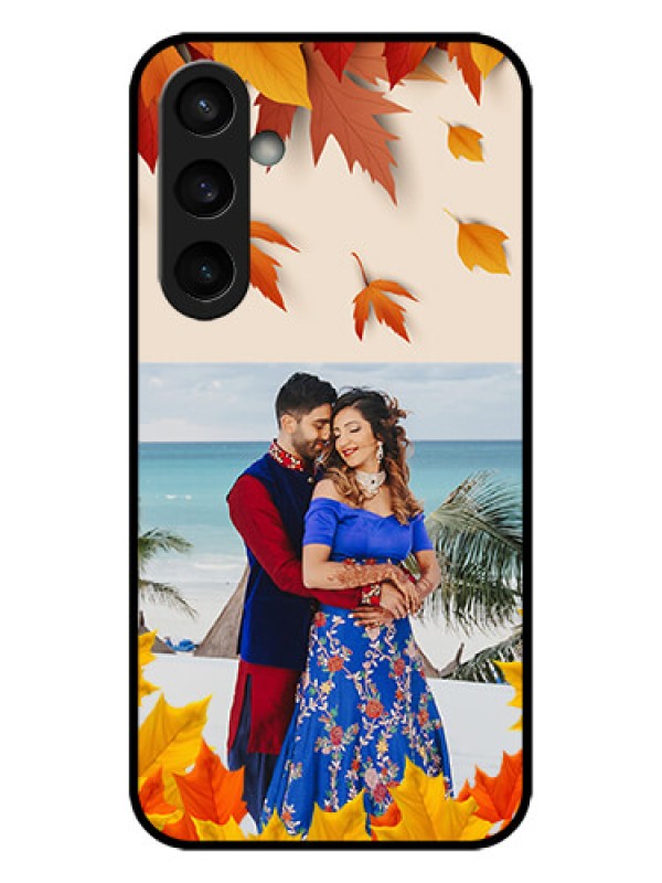 Custom Galaxy S23 FE 5G Custom Metal Phone CaseAutumn Maple Leaves Design