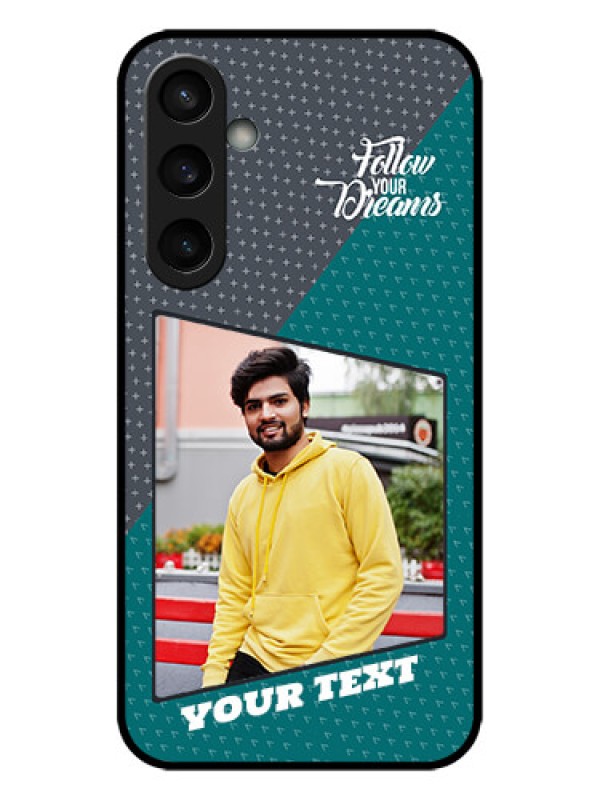 Custom Galaxy S23 FE 5G Custom Metal Phone CaseBackground Pattern Design With Quote