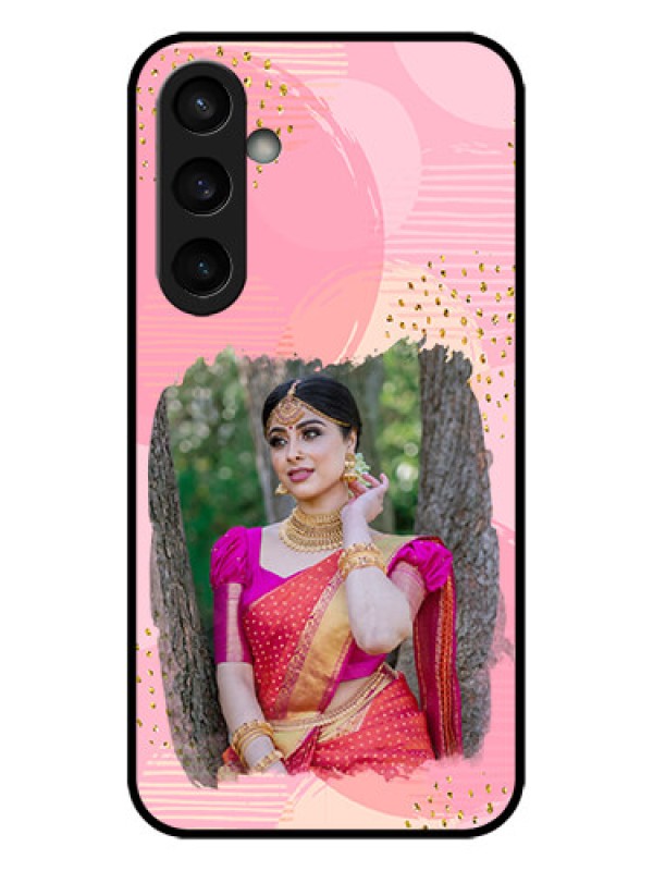 Custom Galaxy S23 FE 5G Custom Metal Phone CaseGold Glitter Splash Design