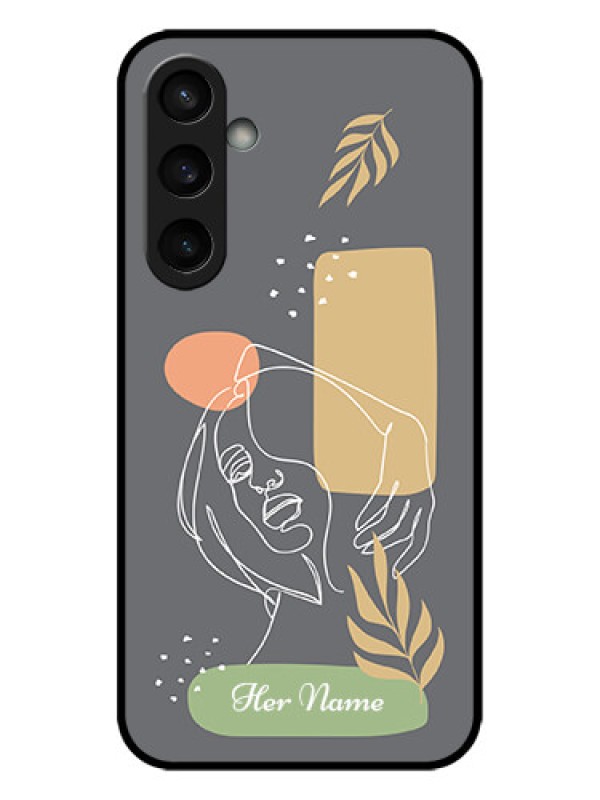 Custom Galaxy S23 FE 5G Custom Metal Phone CaseGazing Woman Line Art Design