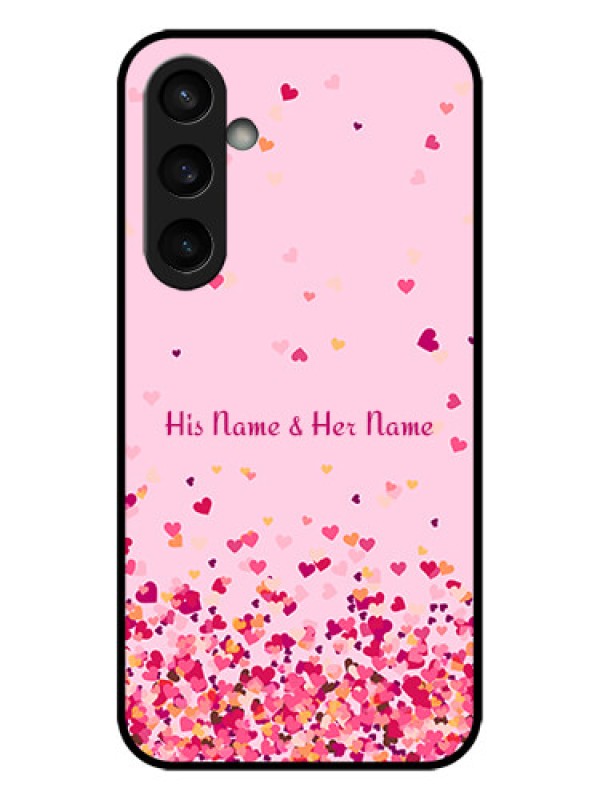 Custom Galaxy S23 FE 5G Custom Metal Phone CaseFloating Hearts Design