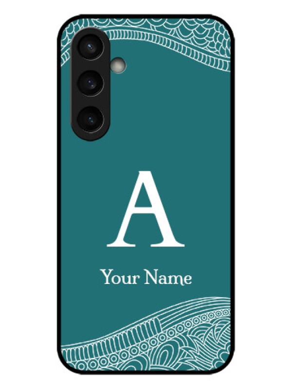 Custom Galaxy S23 FE 5G Custom Metal Phone CaseLine Art Pattern With Custom Name Design