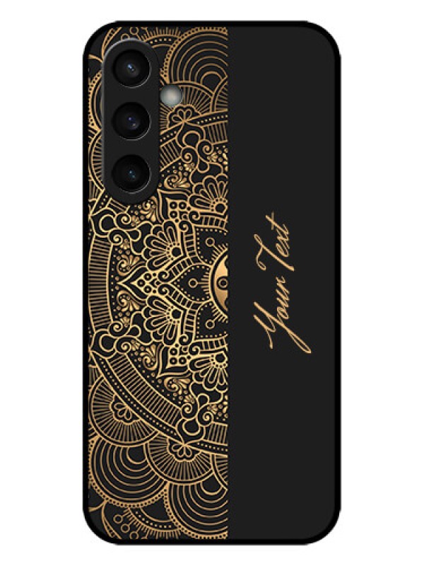 Custom Galaxy S23 FE 5G Custom Metal Phone CaseMandala Art With Custom Text Design