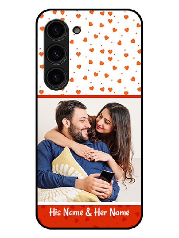 Custom Galaxy S23 Plus 5G Custom Metal Phone Case - Orange Love Symbol Design