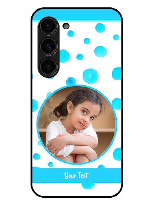 Custom Galaxy S23 Plus 5G Custom Metal Phone Case - Blue Bubbles Pattern Design