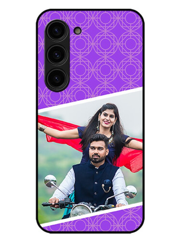 Custom Galaxy S23 Plus 5G Custom Metal Phone Case - Violet Color Pattern Design